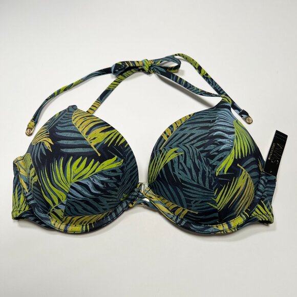 Victoria Secret 38DD Bombshell Push Up Bikini Top Add 2 Cups Palm Royale Print - Picture 3 of 7